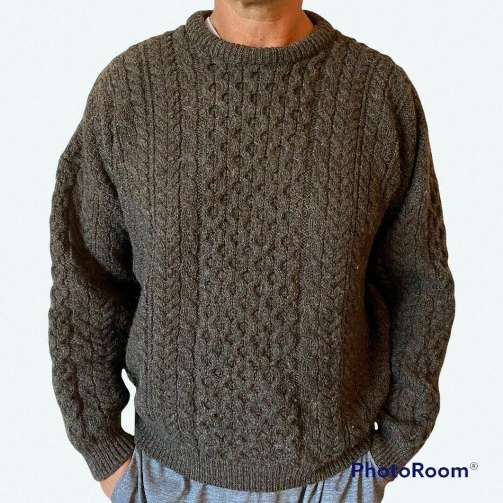 Orvis Black Sheep Irish Fisherman Sweater Brown